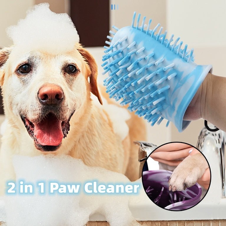 2 - in - 1 Dog Paw Cleaner & Grooming Brush - Zalvea