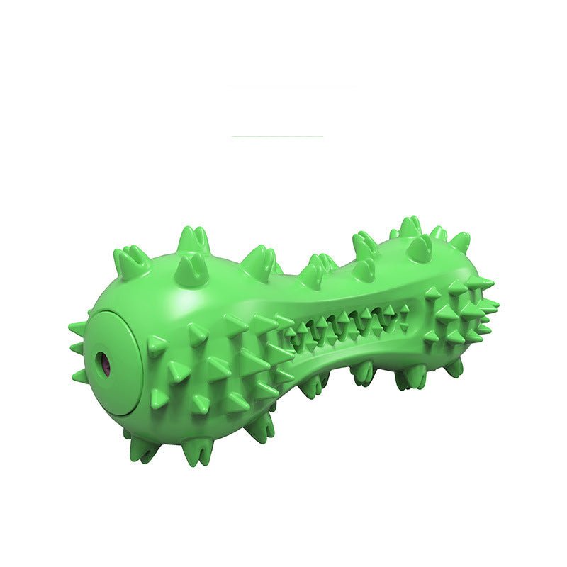 Dog dental chew toy available in blue green and yellow