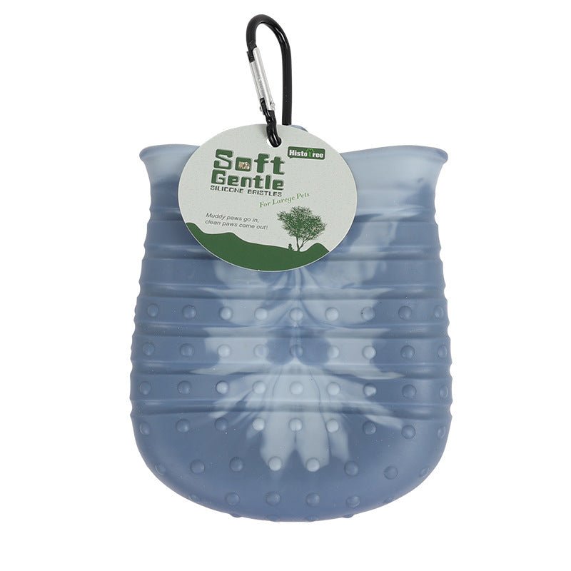 2-in-1 dog paw washer and grooming brush portable design