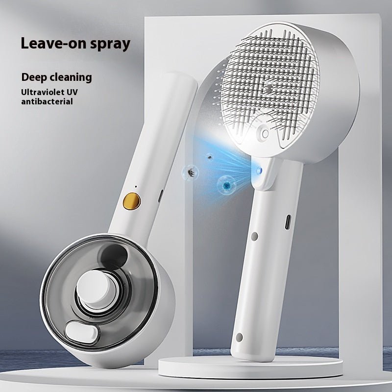 Steam function active on dog grooming brush
