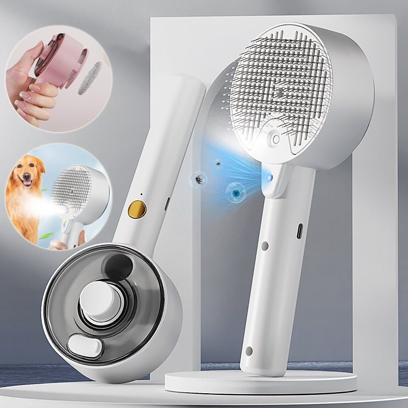 Self-Cleaning Steam Brush for Dogs – Professional Pet Grooming Tool